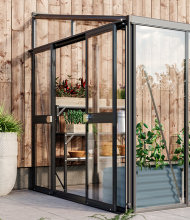 Dubbeldörrar Växthus Helena Svart 1320 x 1840 mm Vitavia